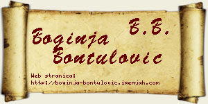 Boginja Bontulović vizit kartica